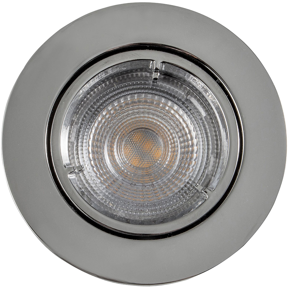 Spot LED integrat GOODHOME, GU10, 4.9W, 345 lm, 2700K, crom