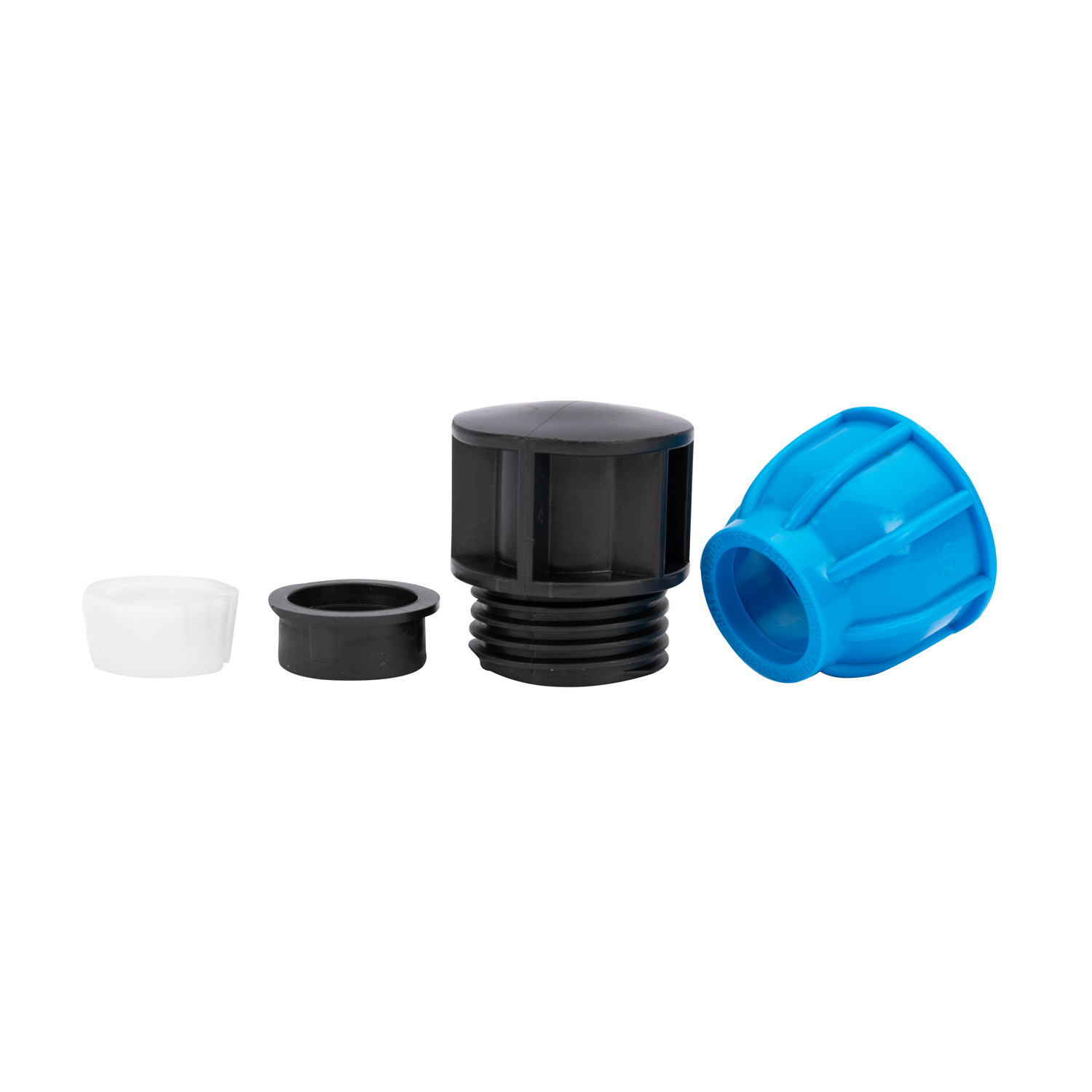 Dop compresiune PEHD, 25mm, polipropilena, negru-albastru