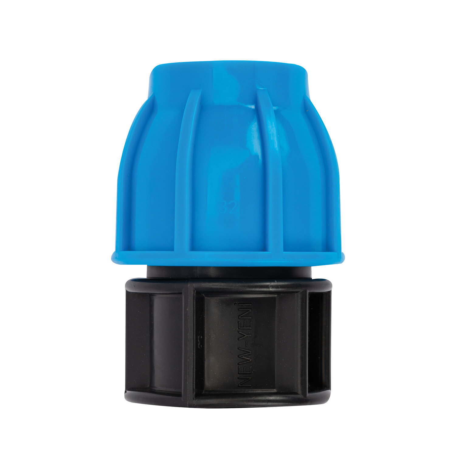 Dop compresiune PEHD, 32mm, polipropilena, negru-albastru