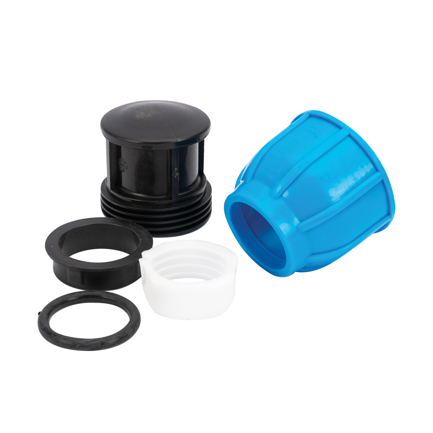 Dop compresiune PEHD, 40mm, polipropilena, negru-albastru