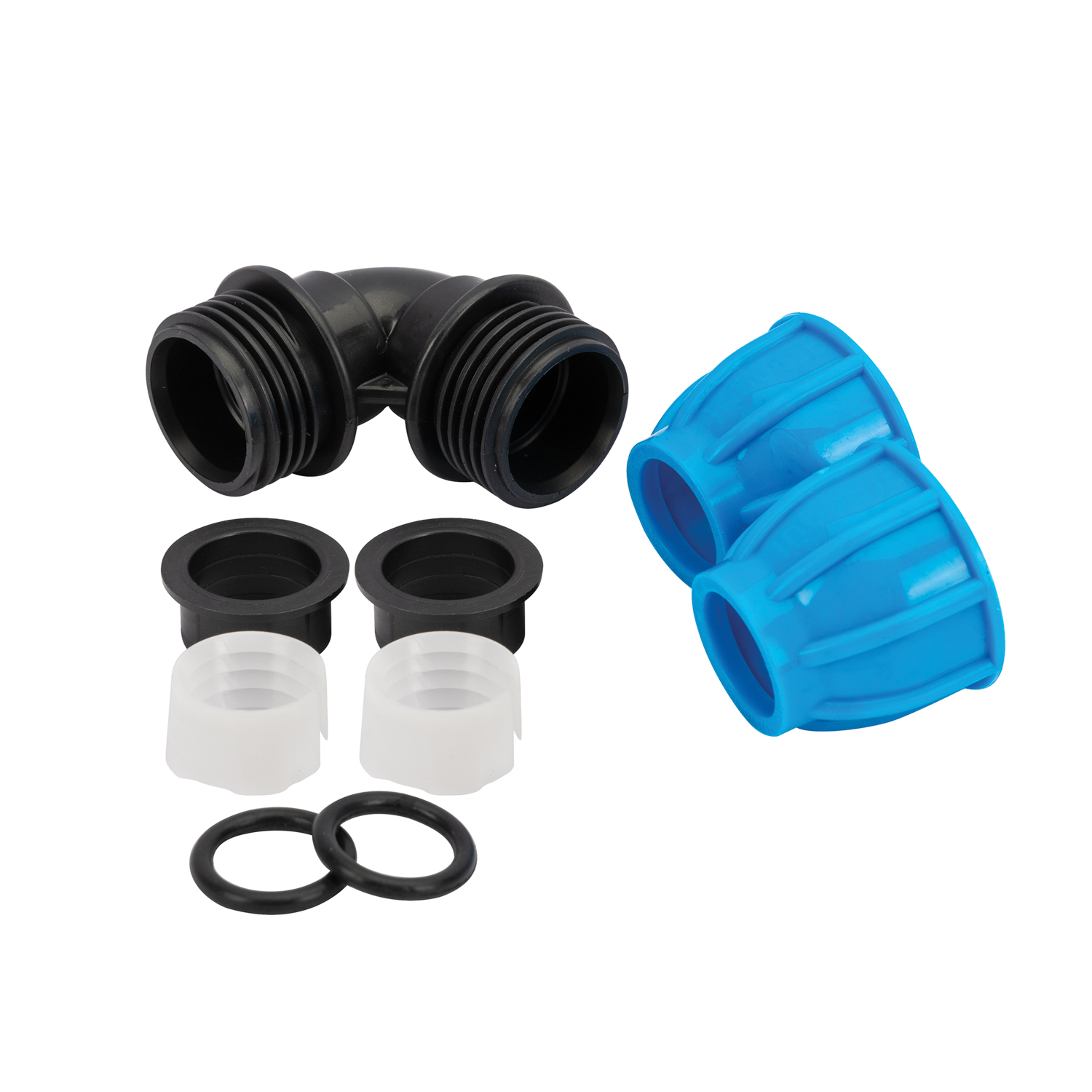 Cot compresiune PEHD, 20mm, polipropilena, negru-albastru