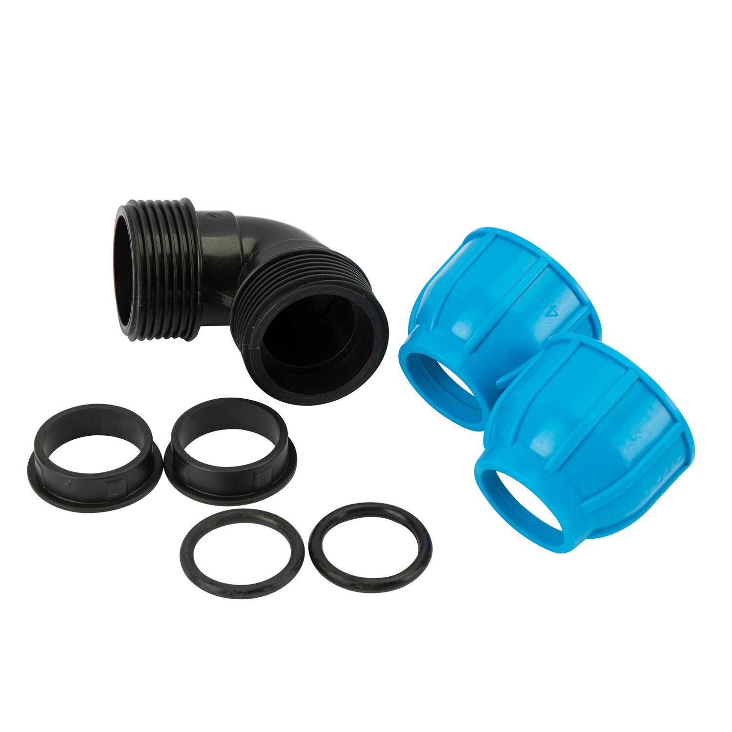 Cot compresiune PEHD, 40mm, polipropilena, negru-albastru