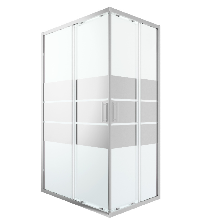 Cabina dus standard GOODHOME Beloya, dreptunghiulara, profil metalic, sticla securizata, 120 x 80 x 195 cm, alb
