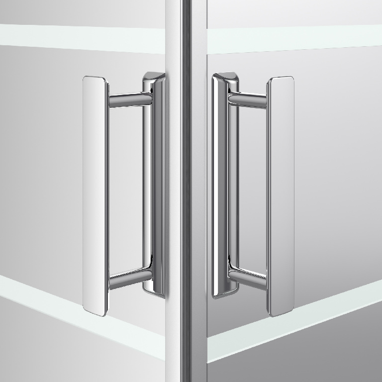 Cabina dus standard GoodHome Beloya, patrata, 90 x 90 x 195 cm, sticla oglinda, profil crom