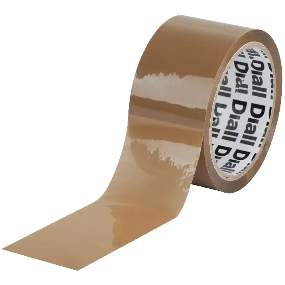 Banda adeziva DIALL 100608202, 50 mm x 66 m, maro, 6 bucati