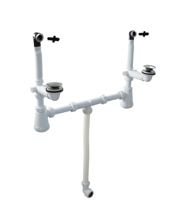 Kit sifon Cooke & Lewis Imandra, pentru chiuveta cu 2 cuva, 63 mm, 1 1/4"