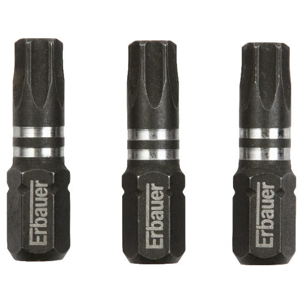 Set 3 biti impact ERBAUER, 25mm, T30