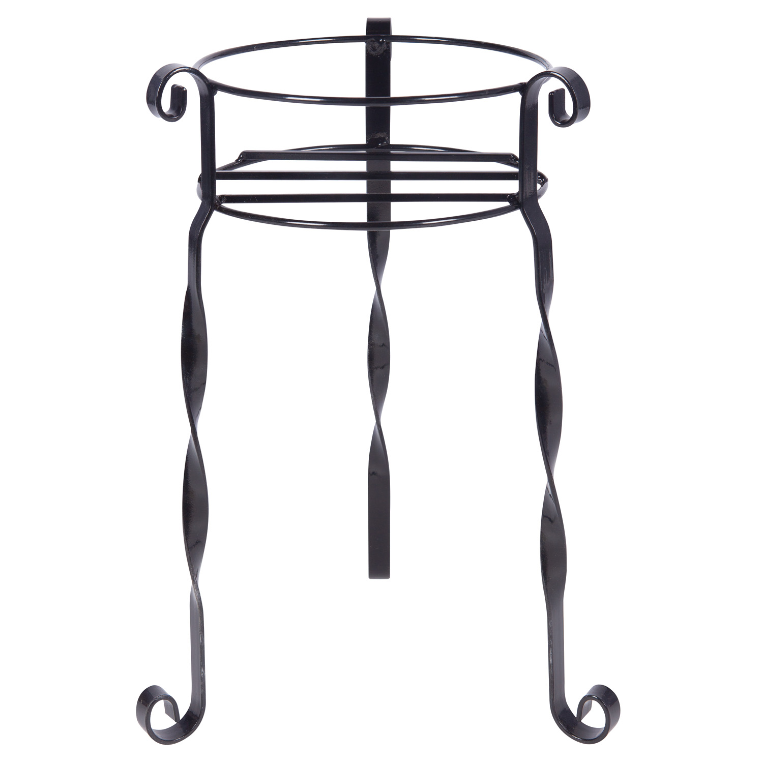 Suport ghiveci, metal, 45 cm, negru