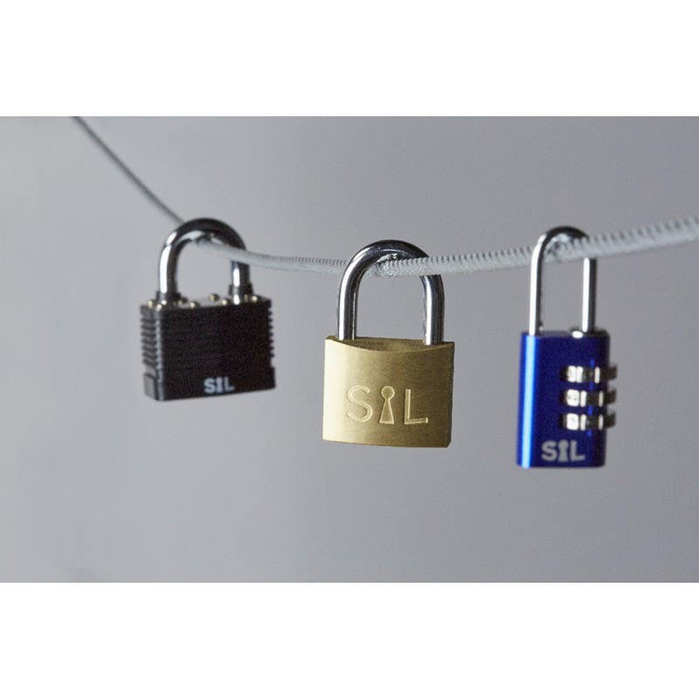 Lacat laminat SMITH AND LOCKE, otel, invelis PVC, 59mm, negru