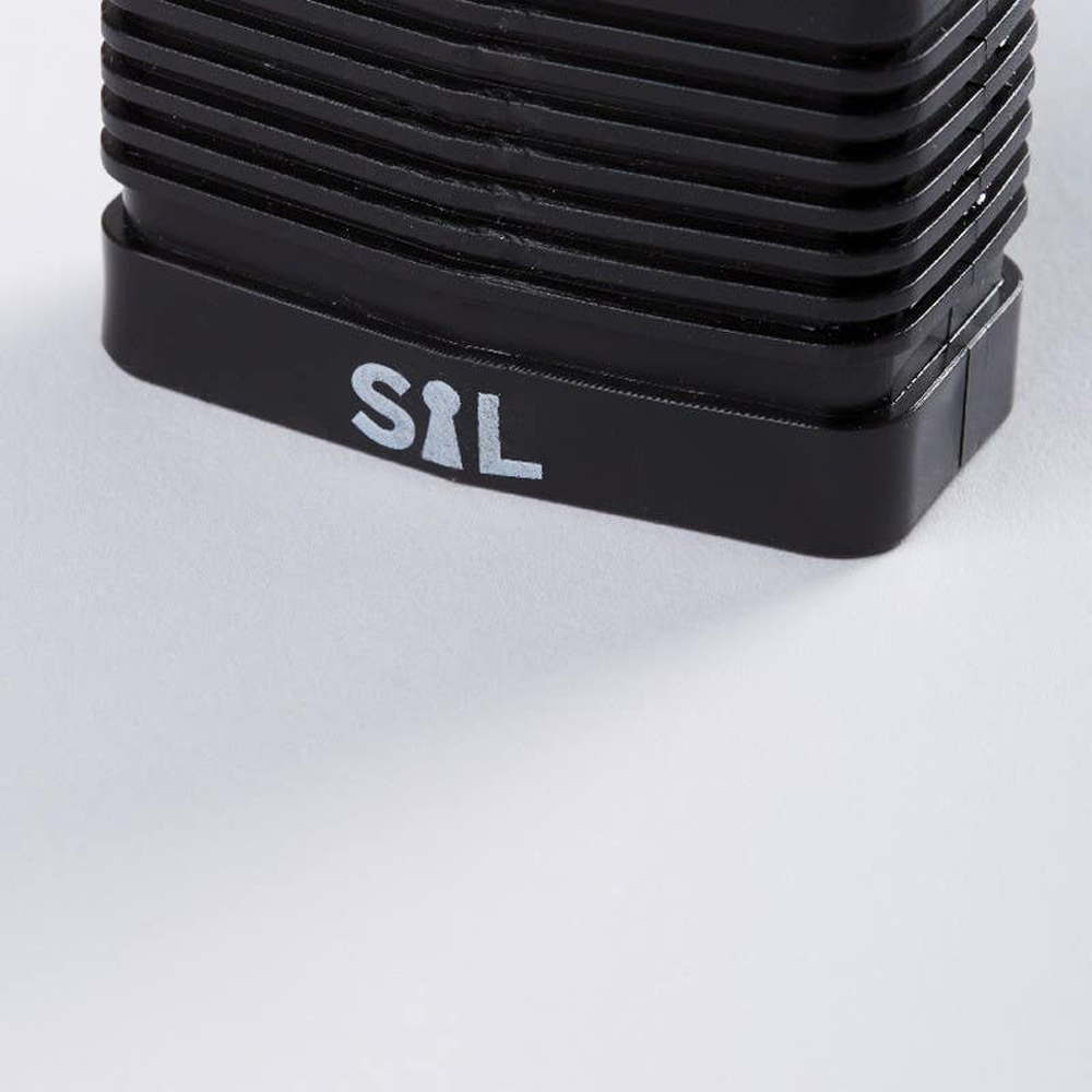Lacat laminat SMITH AND LOCKE, otel, invelis PVC, 59mm, negru