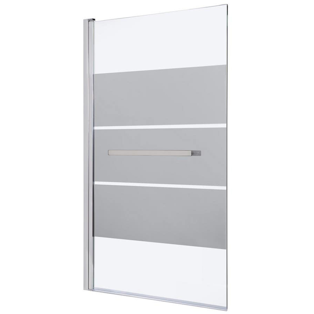 Paravan cada GOODHOME Nubia, sticla securizata, 95 x 150 cm, argintiu