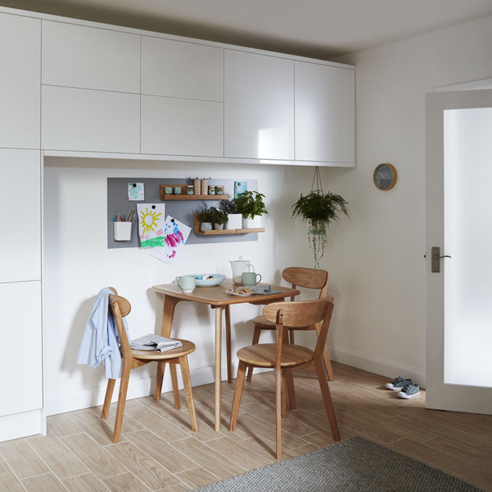 Front usa 3 sertare GOODHOME Stevia, MDF, 59.7 x 71.5 x 1.8 cm, alb