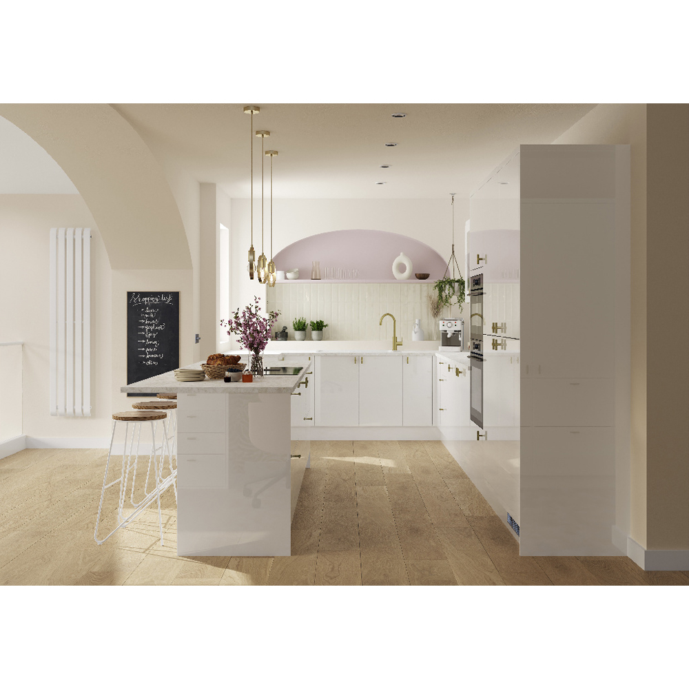 Front usa 3 sertare GOODHOME Stevia, MDF, 59.7 x 71.5 x 1.8 cm, alb