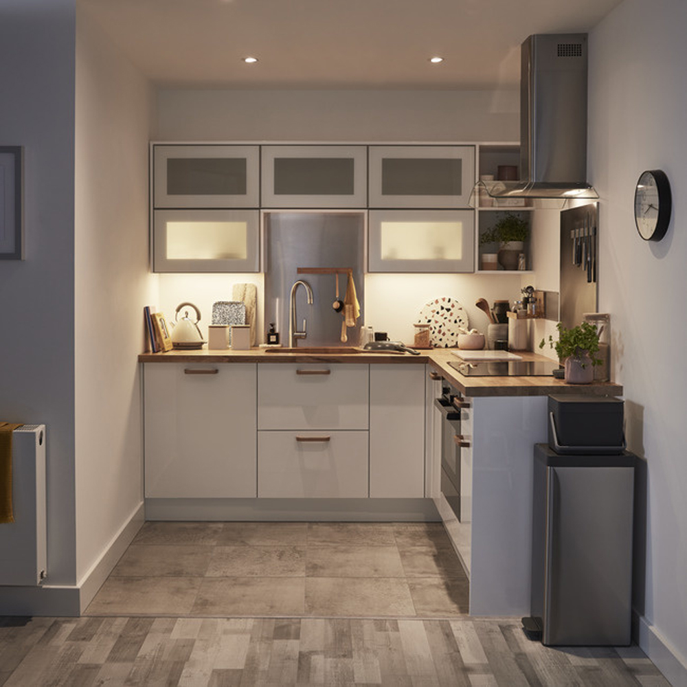 Front usa 3 sertare GOODHOME Stevia, MDF, 59.7 x 71.5 x 1.8 cm, alb