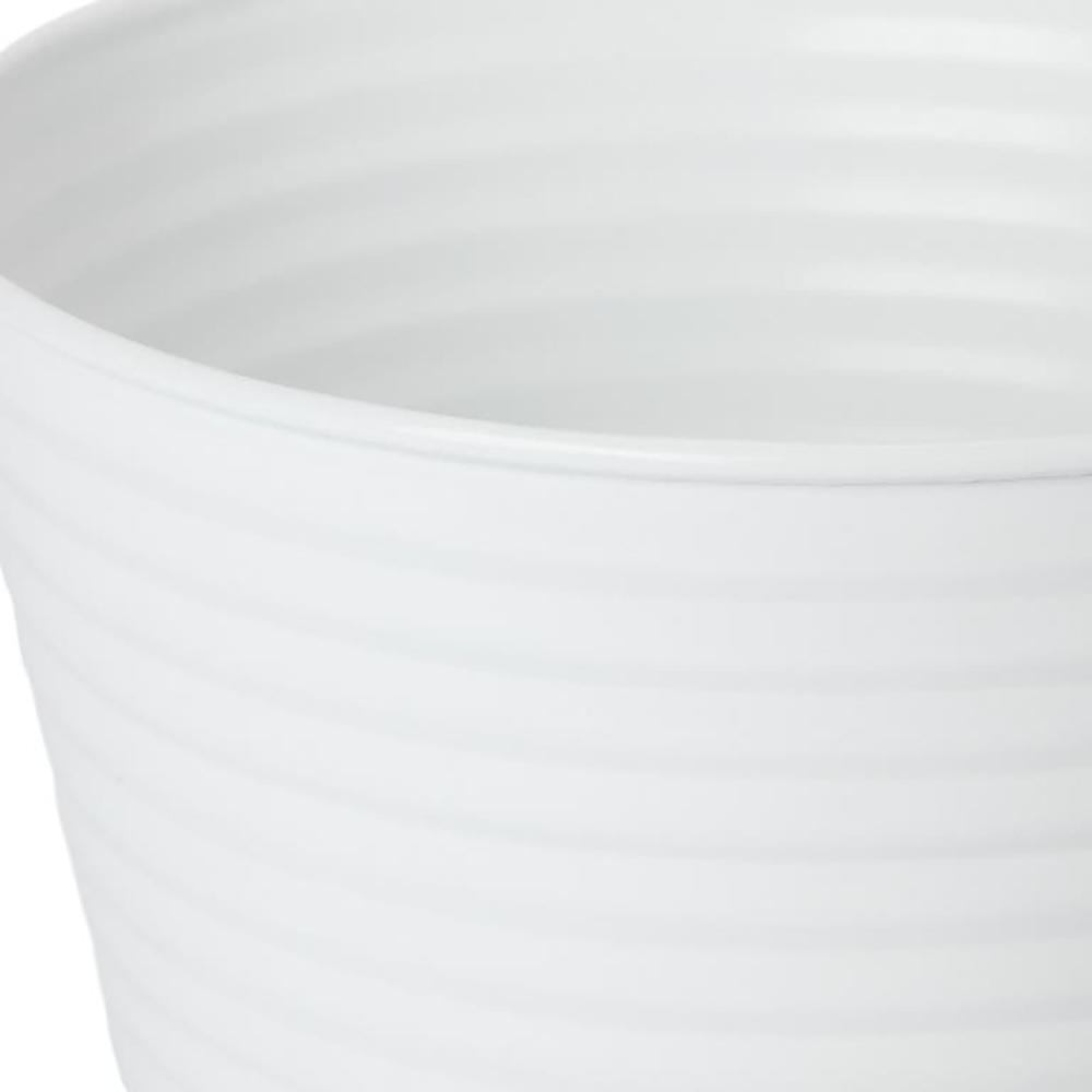 Ghiveci rotund GOODHOME, metal, 20.5 cm, alb