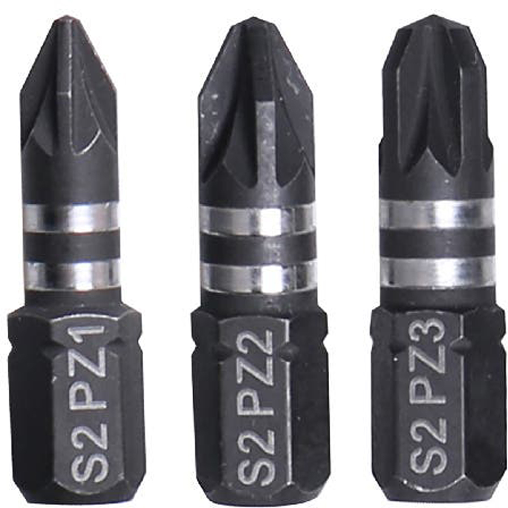 Set 3 biti impact ERBAUER, 25mm, PZ1