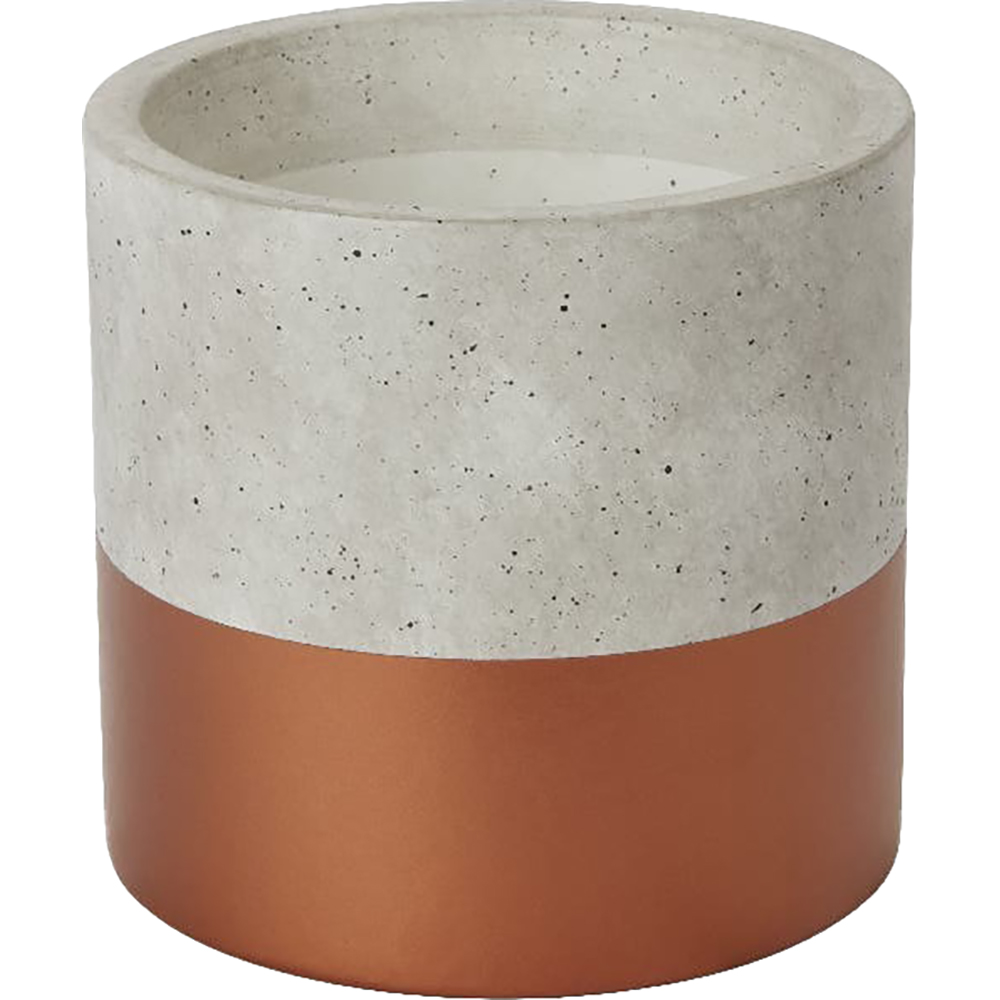 Ghiveci rotund GOODHOME, beton si cupru 14 cm, gri-maro