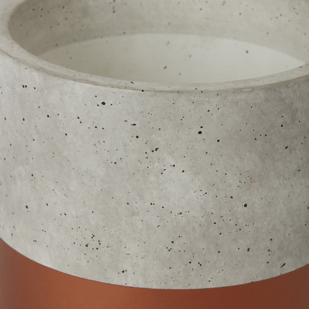 Ghiveci rotund GOODHOME, beton si cupru 14 cm, gri-maro