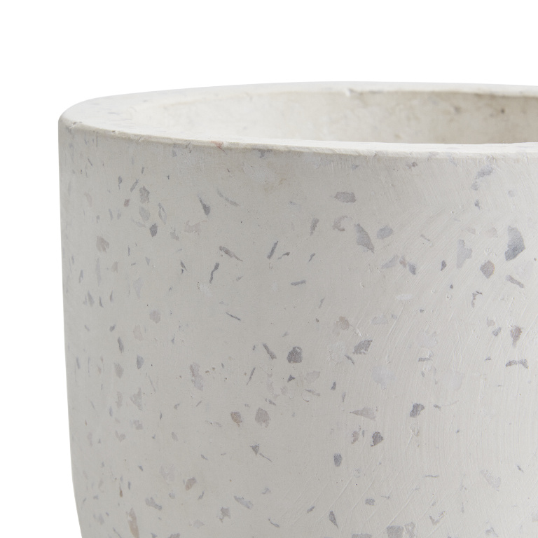 Ghiveci flori GOODHOME, terrazzo, D 16.2 cm, alb