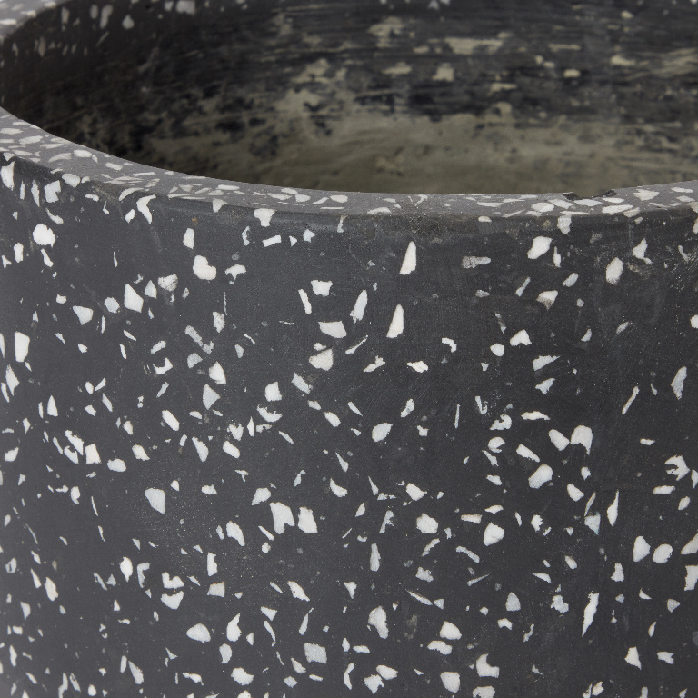 Ghiveci flori GOODHOME, terrazzo, D 21.2 cm, gri inchis-alb
