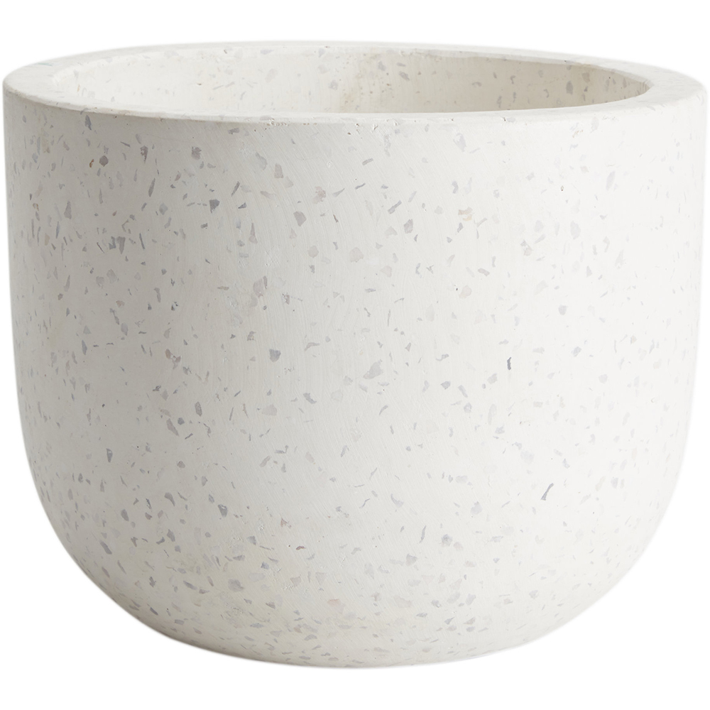 Ghiveci flori GOODHOME, terrazzo, D 21 cm, alb