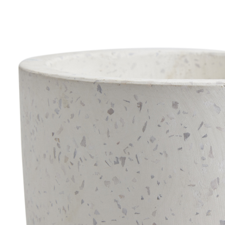 Ghiveci flori GOODHOME, terrazzo, D 21 cm, alb
