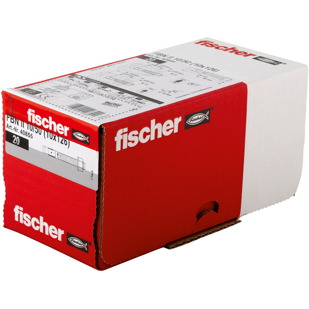 Ancora metalica FISCHER FBN II, 10 x 126 mm, 20 buc, argintiu