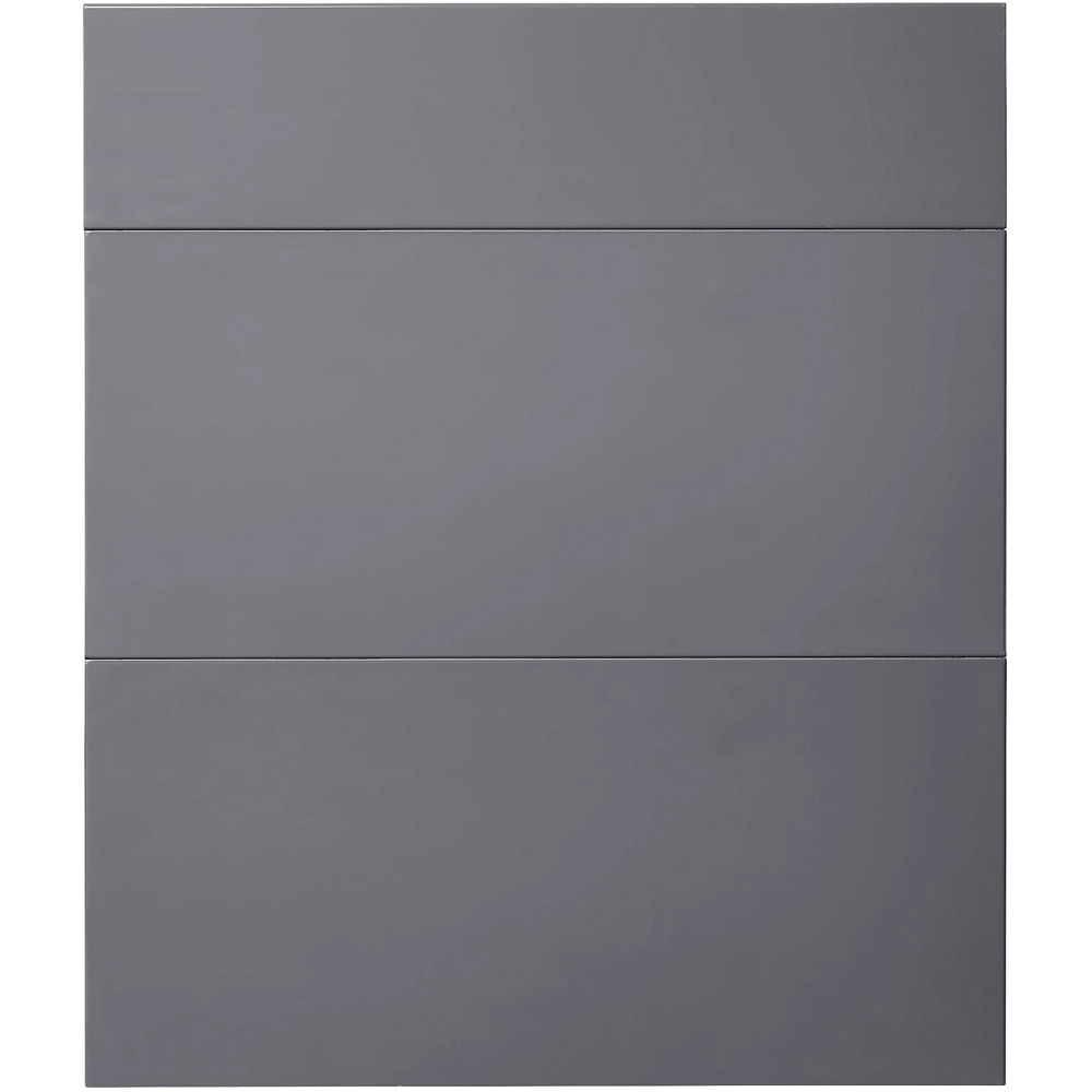 Front usa cu 3 sertare GOODHOME Stevia, MDF, 59.7 x 71.5 x 1.8 cm, Gri