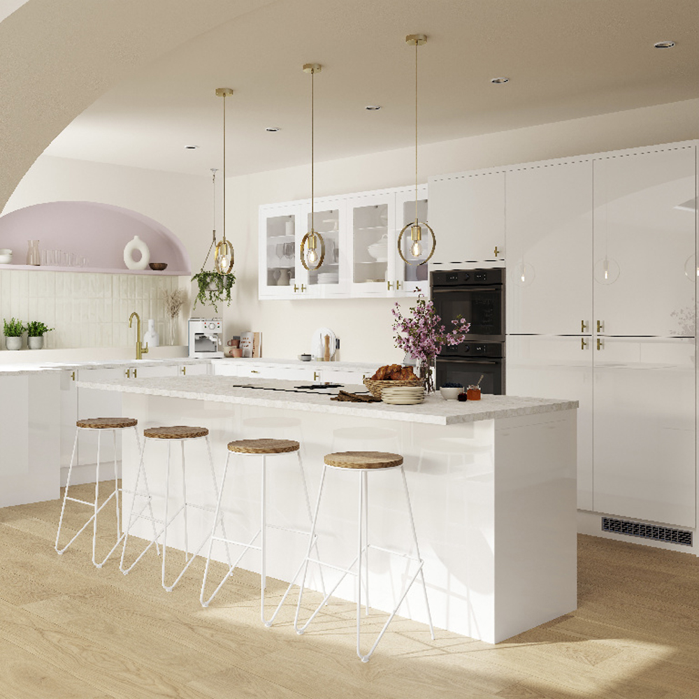 Front usa GOODHOME Stevia, MDF, 29.7 x 71.5 x 1.8 cm, alb lucios
