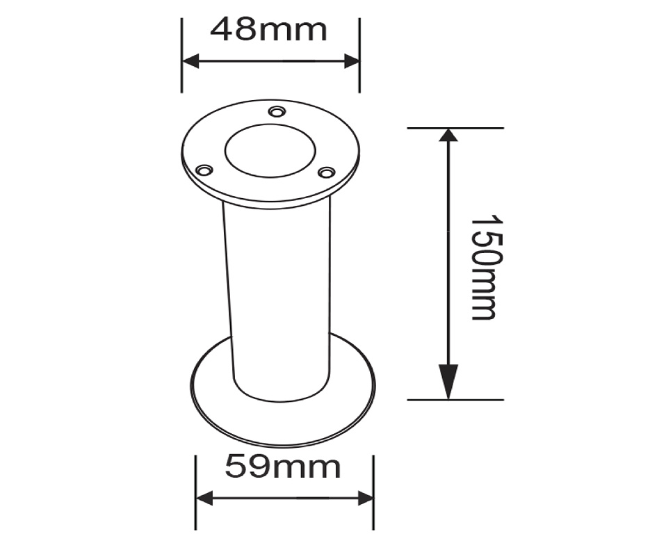 Set 4 picioare metal GOODHOME, 15-16.5 x 6 cm, argintiu