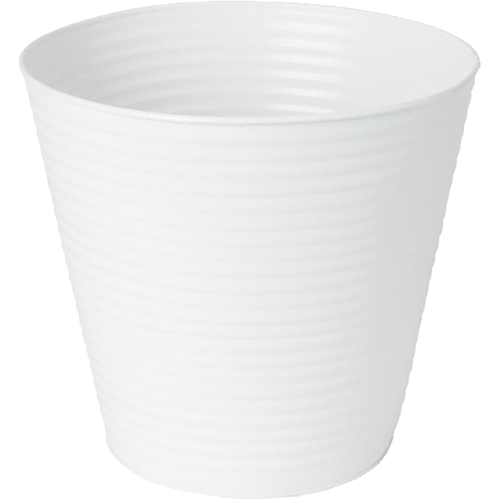 Ghiveci rotund GOODHOME, metal, 27.3 cm, alb