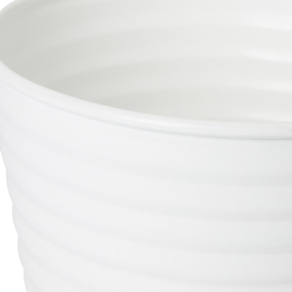 Ghiveci rotund GOODHOME, metal, 27.3 cm, alb