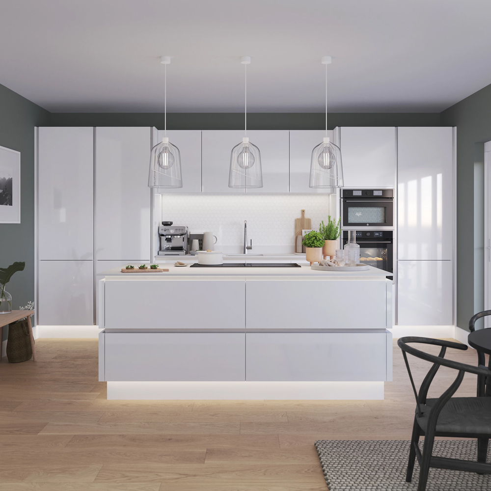 Front usa GOODHOME Alisma, MDF, 49.7 x 35.6 x 1.8 cm, alb