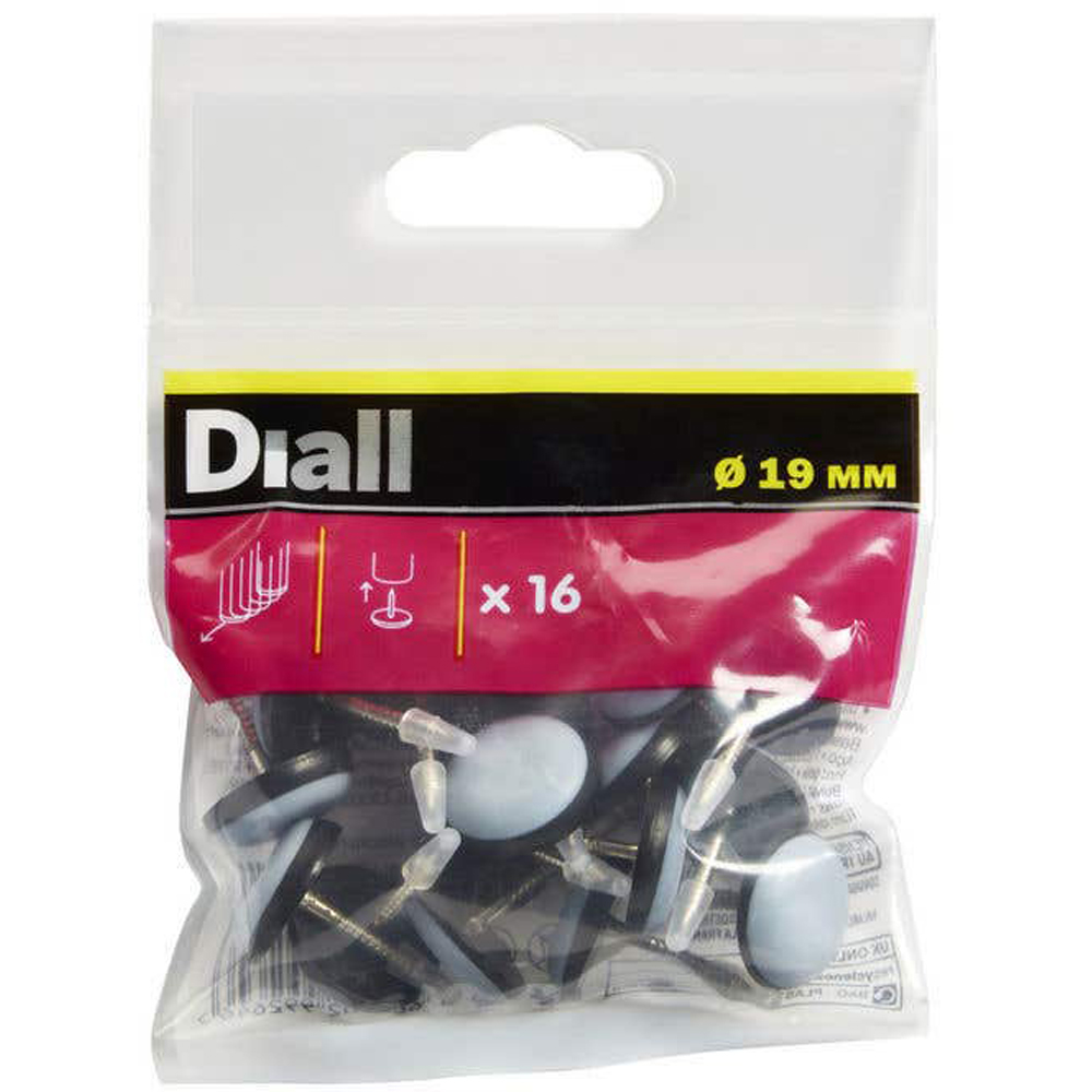 Protectii podea pentru scaune si mobilier DIALL, cu cui, 19mm, 16buc