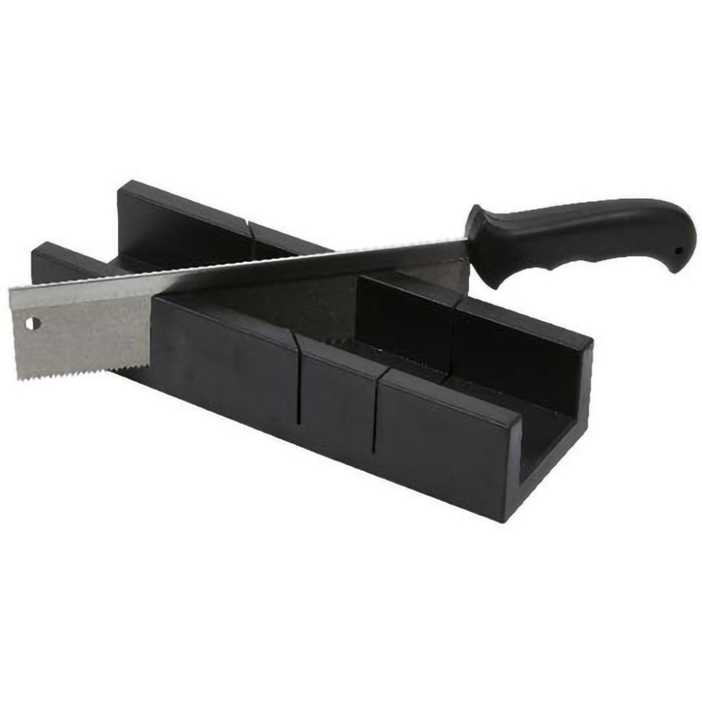 Suport fierastrau pentru taiere in unghi, 30 x 9 x 5.5 cm, otel, negru