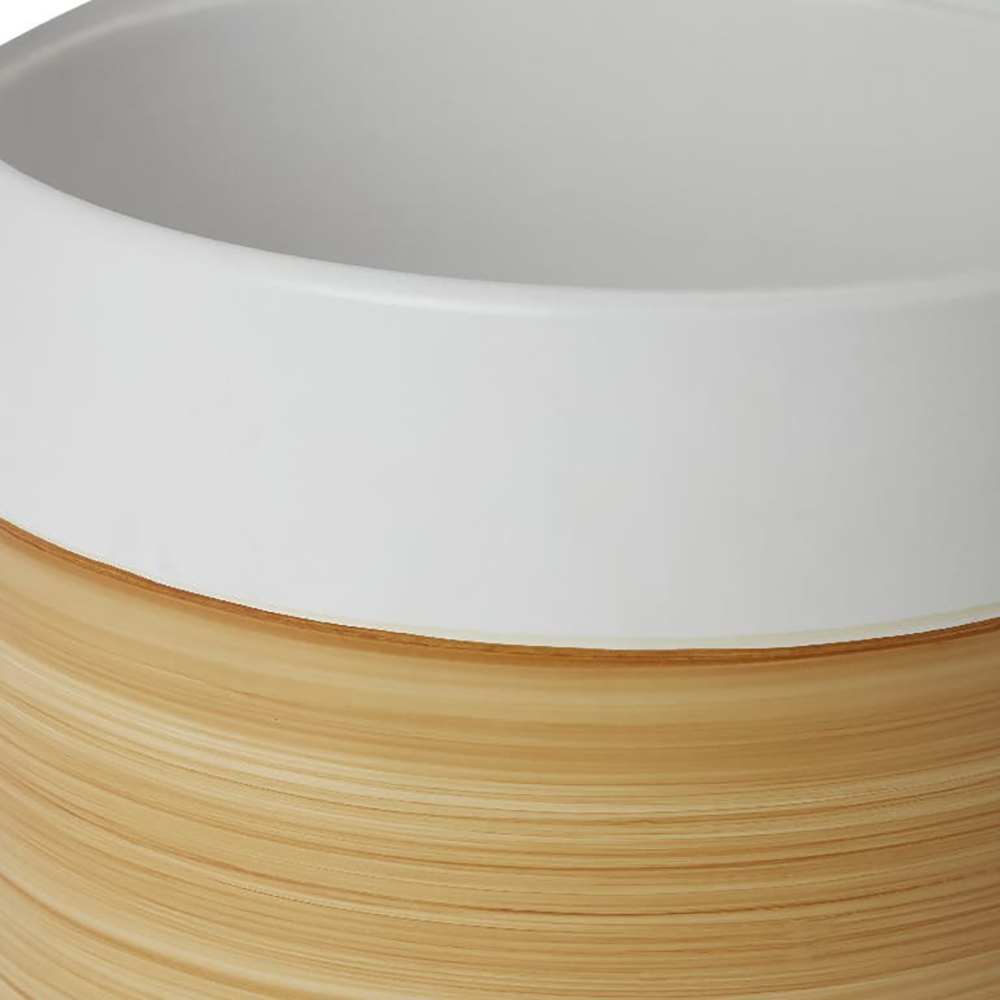 Ghiveci rotund GOODHOME, ceramica, 16.8 cm, alb-maro