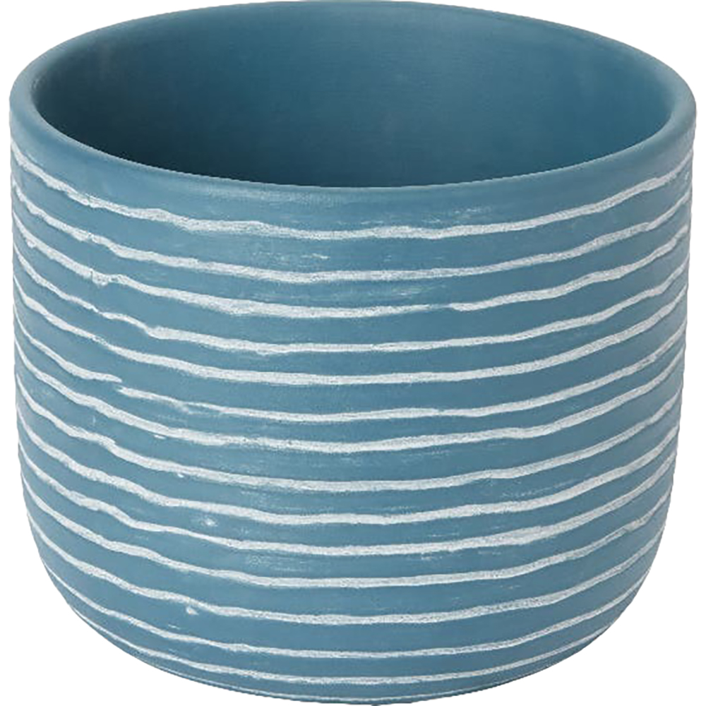 Ghiveci rotund GOODHOME, argila, 20 cm, albastru-alb
