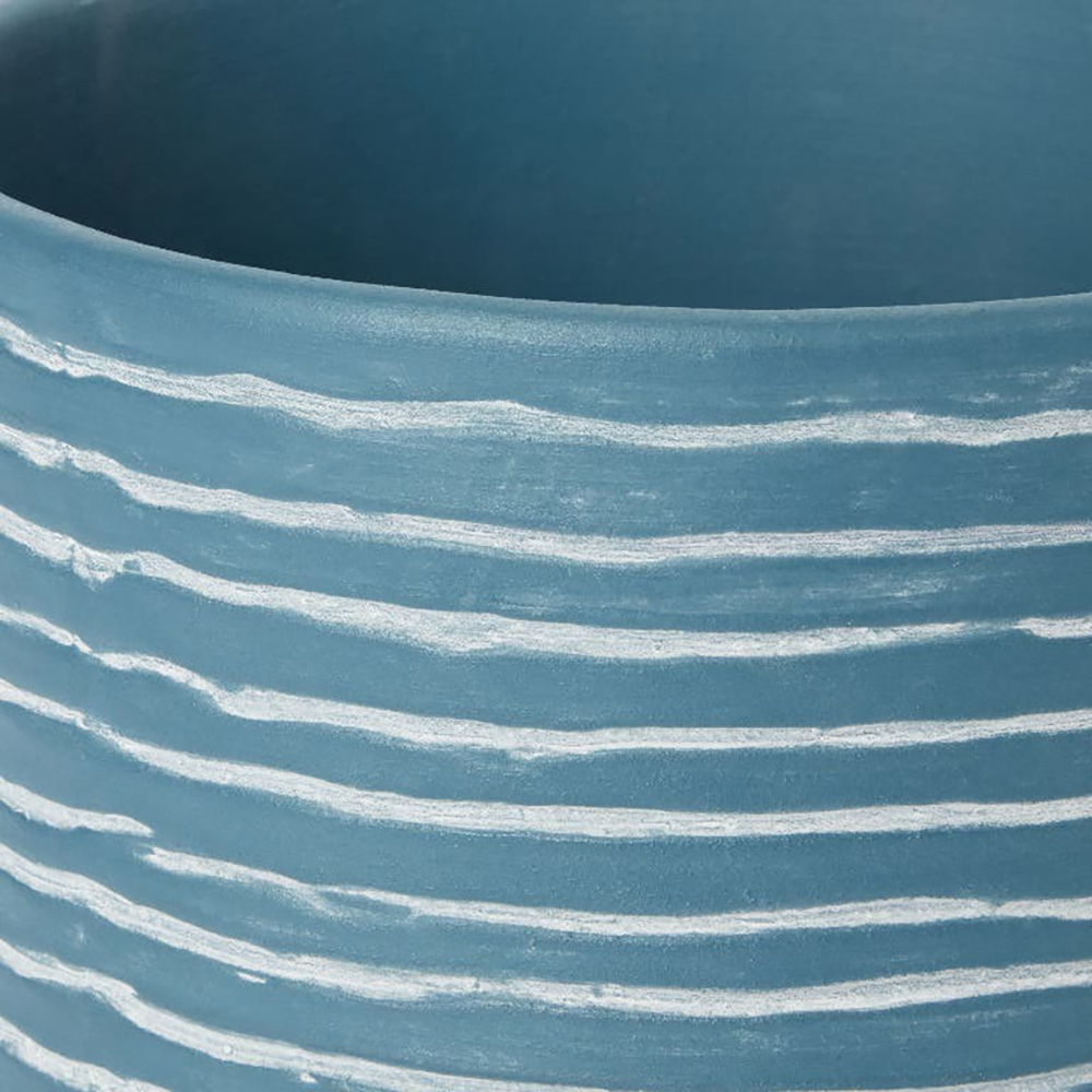 Ghiveci rotund GOODHOME, argila, 20 cm, albastru-alb