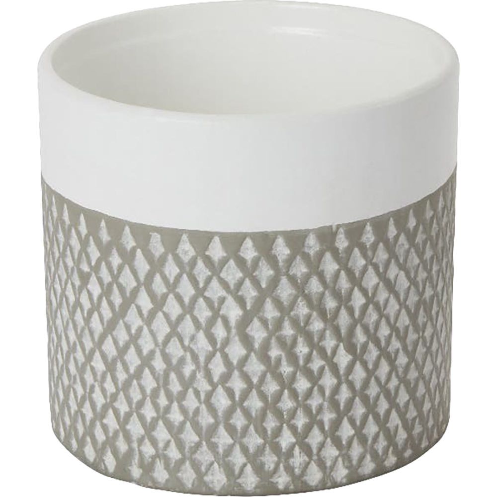 Ghiveci rotund GOODHOME, argila, 14 cm, gri-alb