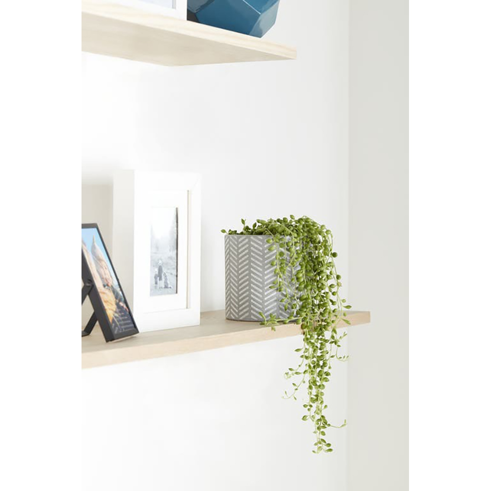 Ghiveci rotund GOODHOME, argila, 13.7 cm, gri-alb