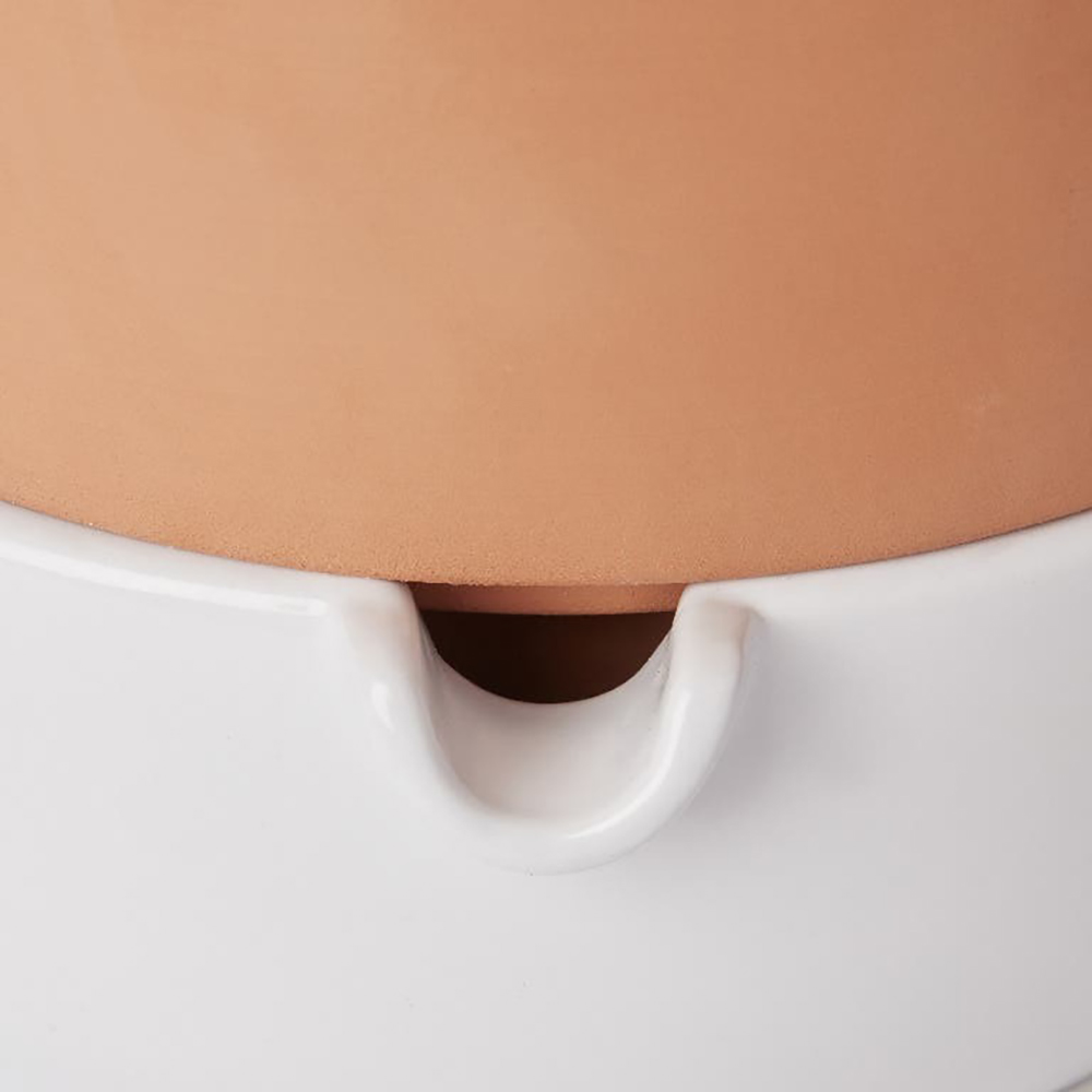 Ghiveci rotund GOODHOME, teracota, 22.8 cm, maro-alb