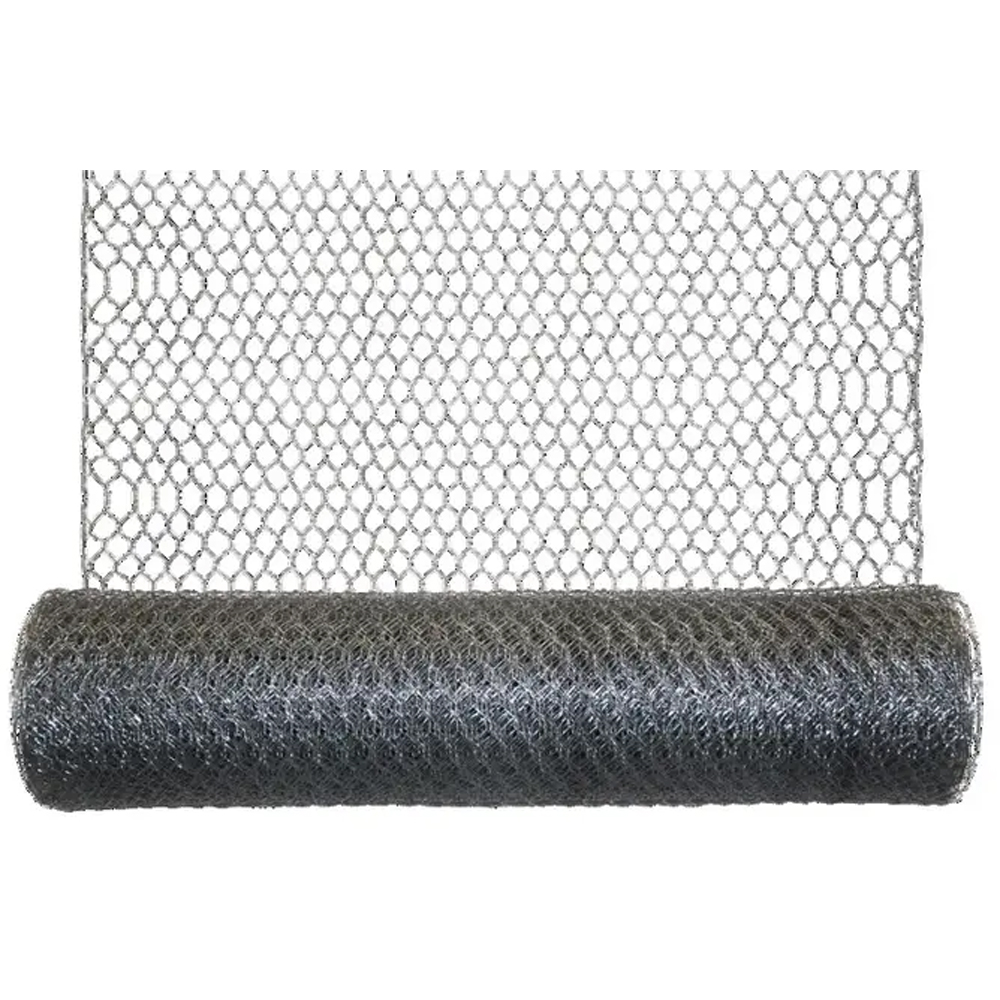 Plasa gard hexagonala galvanizata BLOOMA, 10 x 1m, otel, argintiu