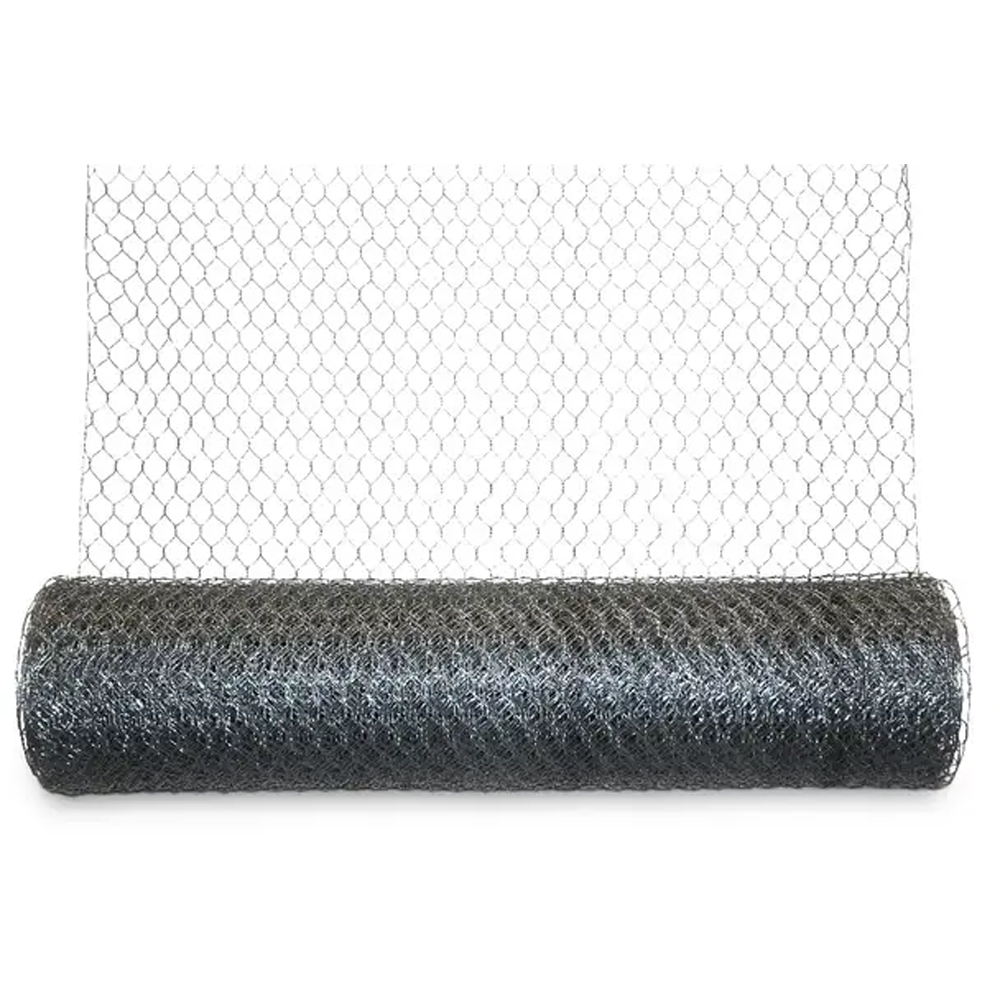 Plasa gard hexagonala galvanizata BLOOMA, 10 x 0.5m, otel, argintiu