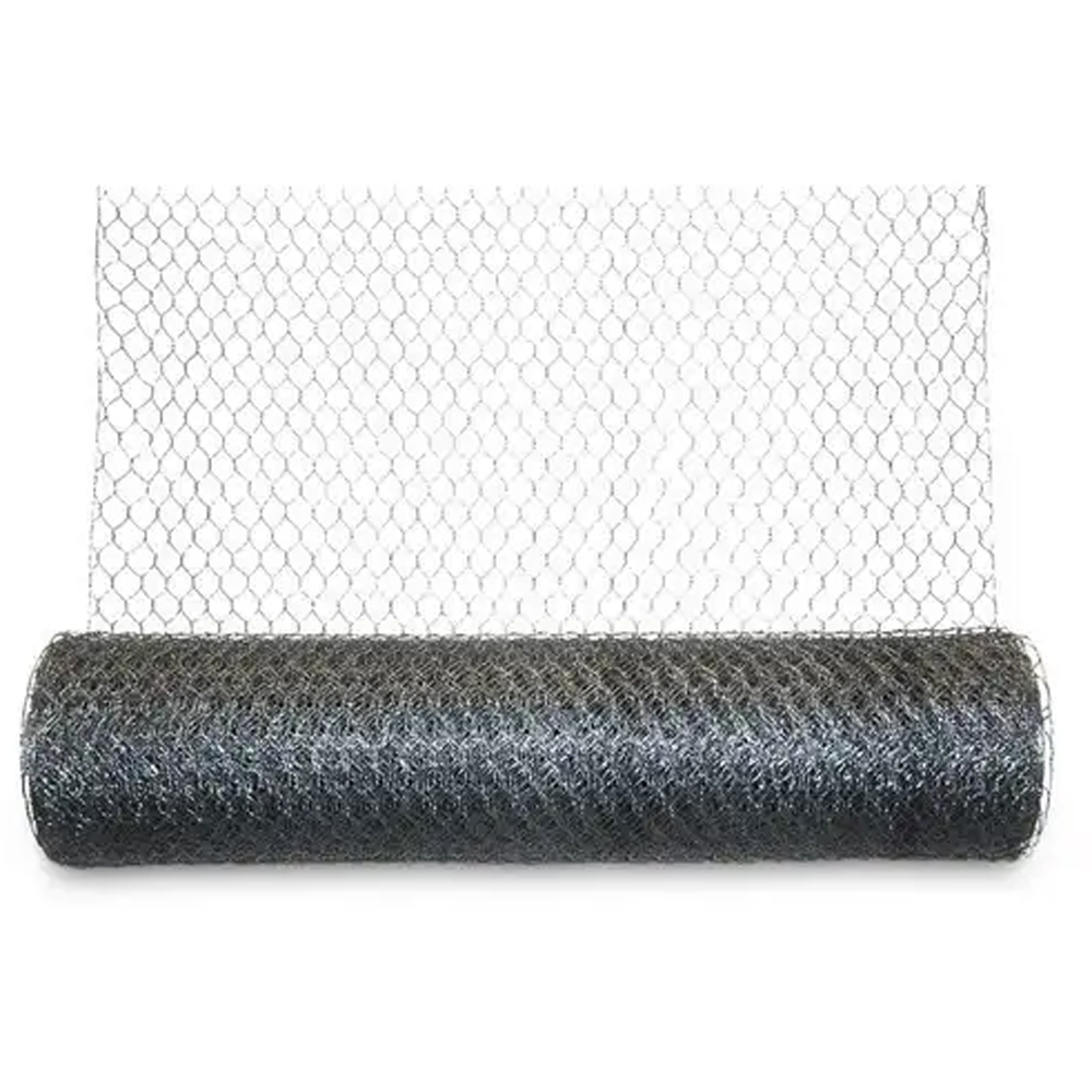 Plasa gard hexagonala galvanizata BLOOMA Mo1, 10 x 1m, otel, argintiu