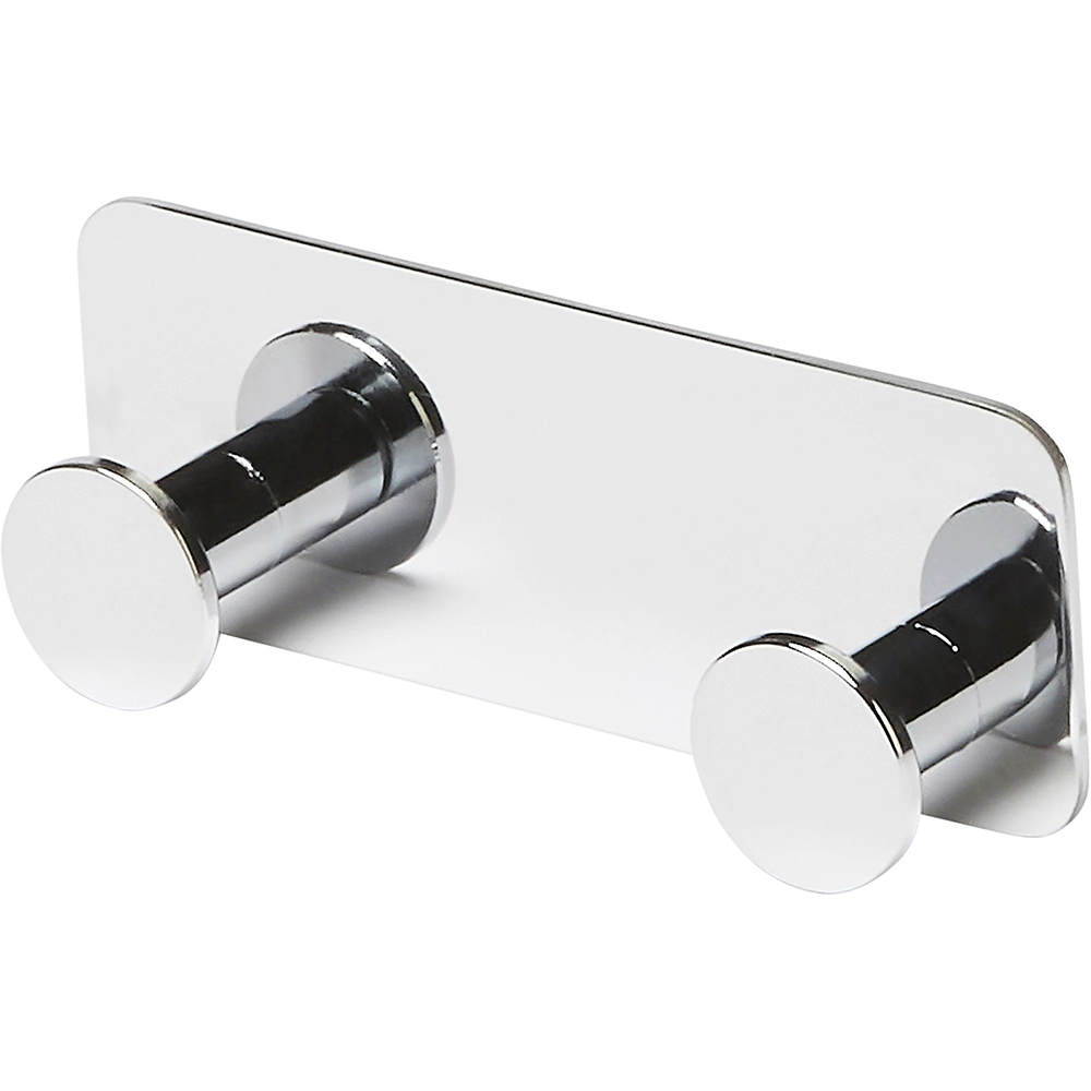 Suport dublu Koros GOODHOME, 10.7 x 4 x 2 cm, otel, argintiu