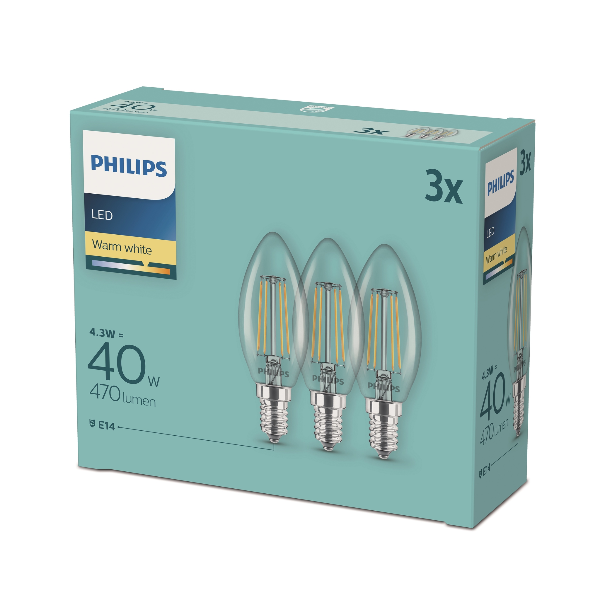 Bec LED CLASSIC 40W B35 E14CL3CT4  Philips