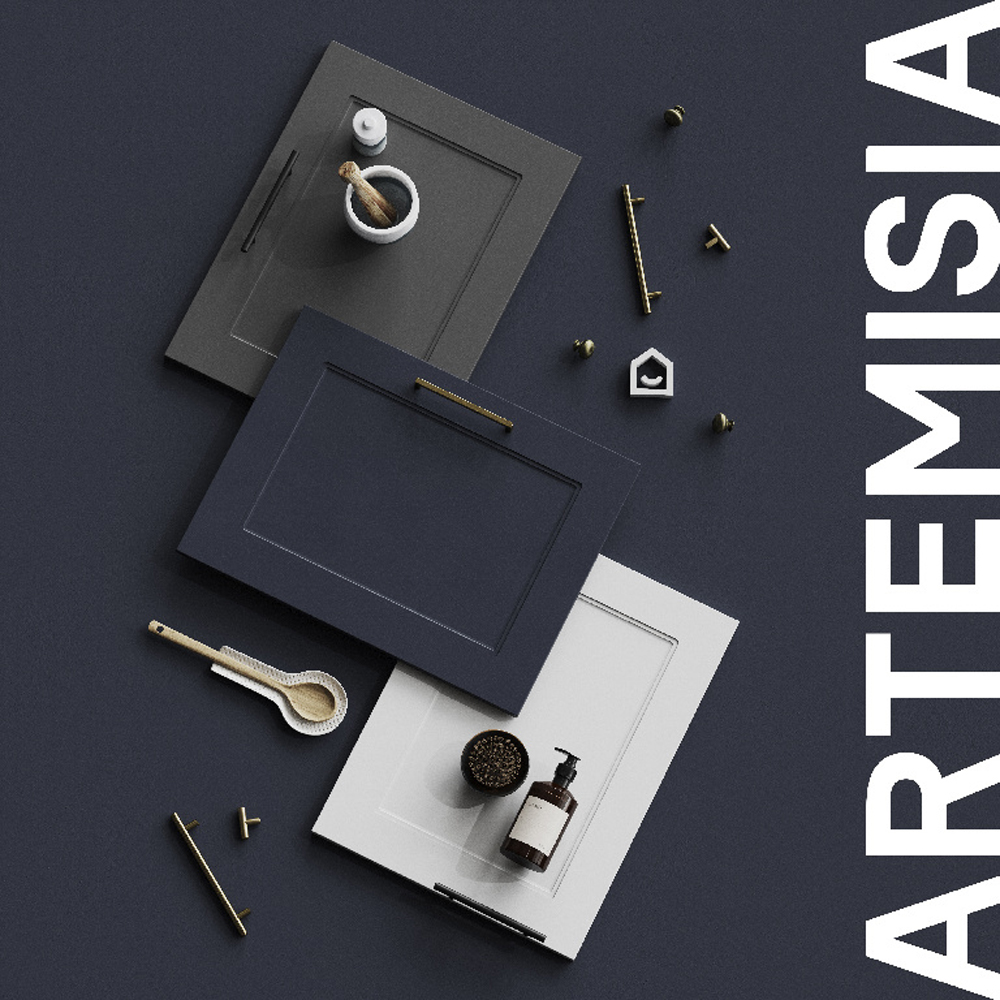 Front usa GOODHOME Artemisia, MDF, 50:50, 60 cm, gri mat