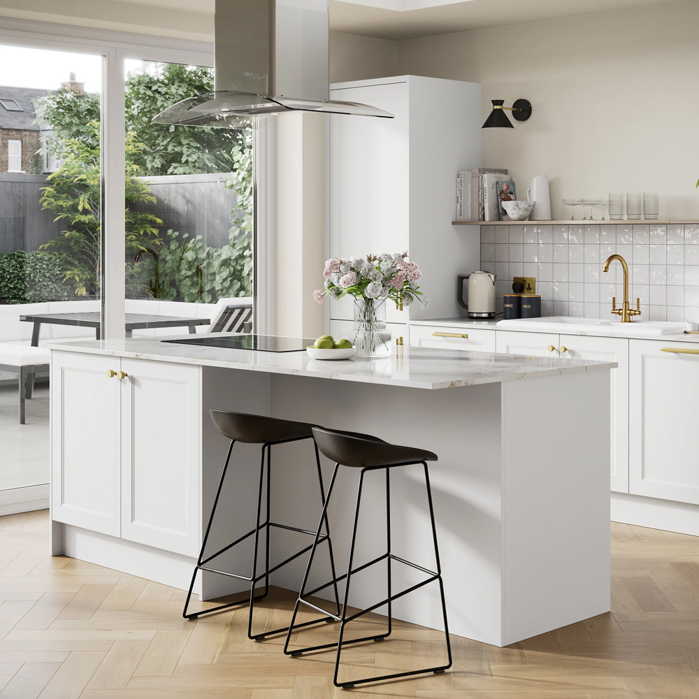 Front usa GOODHOME Artemisia, MDF, 59.7 x 5.8 x 1.8 cm, alb