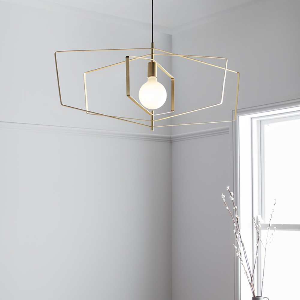 Pendul GOODHOME Nedoki, E27, 42W, IP20, auriu