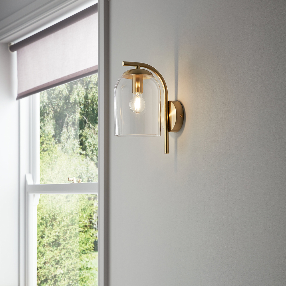 Aplica incandescenta Thestias GOODHOME, E14, 28W, IP20, auriu